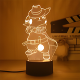 3D Illuminated Art - Pokémon - Cowboy Pikachu 3D Illusion LED Night Light 16 Colors