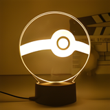 3D Illuminated Art - Pokémon - Poké Ball 3D Illusion LED Night Light 16 Colors
