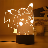 3D Illuminated Art - Pokémon - Pikachu with a hat 3D Illusion LED Night Light 16 Colors