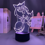 3D Illuminated Art - Pokémon - Gengar (and other Pokémon like Gastly, Sneasel) 3D Illusion LED Night Light 16 Colors