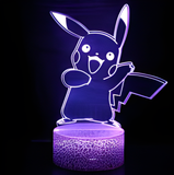 3D Illuminated Art - Pokemon - Pikachu Waving 3D Illusion LED Night Light 16 Colors