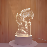 3D Illuminated Art - Religious - Little Angel Praying 3D Illusion LED Night Light 16 Colors
