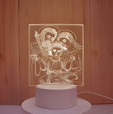 3D Illuminated Art - The Holy Family 3D Illusion LED Night Light 16 Colors