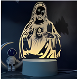 3D Illuminated Art - Jesus Sacred Heart 3D Illusion LED Night Light 16 Colors