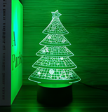 3D LED Night Light - Christmas tree