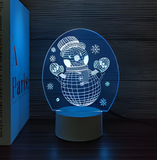 3D LED Night Light - Christmas - Snowman