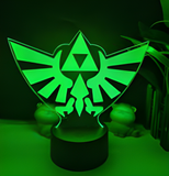3D Illuminated Art - The Legend of Zelda - Hylian Crest 3D Illusion LED Night Light 16 Colors
