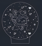 3D Illuminated Art - Pop Mart Labubu - Labubu character 3D Illusion LED Night Light 16 Colors