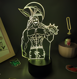 3D Illuminated Art - The Seven Deadly Sins - Escanor carrying axe 3D Illusion LED Night Light 16 Colors