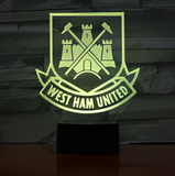 3D Illuminated Art - West Ham United - West Ham United Football Club Crest 3D Illusion LED Night Light 16 Colors