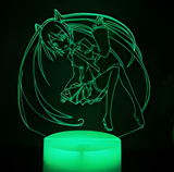 3D Illuminated Art - Hatsune Miku - Hatsune Miku with hand propped on ground 3D Illusion LED Night Light 16 Colors