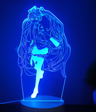 3D Illuminated Art - Hatsune Miku - Hatsune Miku (single foot pose) 3D Illusion LED Night Light 16 Colors