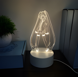 3D Illuminated Art - Hatsune Miku - Hatsune Miku (leaning back pose) 3D Illusion LED Night Light 16 Colors