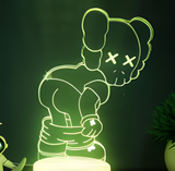 3D Illuminated Art - KAWS - Companion (What Party / Pulling Down Pants) 3D Illusion LED Night Light 16 Colors