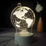 3D Illuminated Art - AOTU World - Globe 3D Illusion LED Night Light 16 Colors