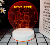 3D Illuminated Art - Couple holding hands with 'Hold your hand, grow old with you' idiom 3D Illusion LED Night Light 16 Colors