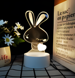 3D Illuminated Art - Aotu World - Heart Rabbit 3D Illusion LED Night Light 16 Colors