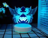 3D Illuminated Art - Double Pegasus with hearts 3D Illusion LED Night Light 16 Colors