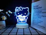 3D Illuminated Art - Hello Kitty (Sanrio) - Hello Kitty holding a heart 3D Illusion LED Night Light 16 Colors