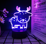 3D Illuminated Art - Sika Deer 3D Illusion LED Night Light 16 Colors