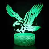 3D Illuminated Art - Eagle 3D Illusion LED Night Light 16 Colors