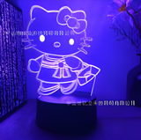 3D Illuminated Art - Hello Kitty - Hello Kitty holding a bag 3D Illusion LED Night Light 16 Colors