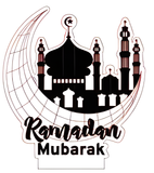 3D Illuminated Art - Ramadan Mubarak (Mosque & Crescent Moon) 3D Illusion LED Night Light 16 Colors