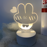 3D Illuminated Art - Love Heart Rabbit 3D Illusion LED Night Light 16 Colors