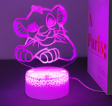 3D Illuminated Art - The Lion King - Simba (Lion Cub) 3D Illusion LED Night Light 16 Colors