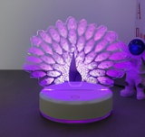 3D Illuminated Art - Peacock 3D Illusion LED Night Light 16 Colors