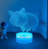 3D Illuminated Art - Pig 3D Illusion LED Night Light 16 Colors #1912