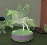 3D Illuminated Art - Winged Unicorn 3D Illusion LED Night Light 16 Colors