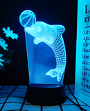 3D Illuminated Art - Dolphin playing with ball 3D Illusion LED Night Light 16 Colors