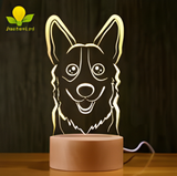 3D Illuminated Art - Corgi 3D Illusion LED Night Light 16 Colors