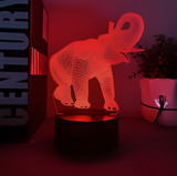 3D Illuminated Art - Elephant 3D Illusion LED Night Light 16 Colors #1923