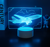 3D Illuminated Art - Airplane in clouds 3D Illusion LED Night Light 16 Colors