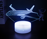 3D Illuminated Art - Airplane 3D Illusion LED Night Light 16 Colors #2104