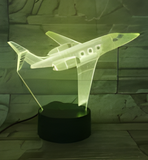 3D Illuminated Art - Airplane 3D Illusion LED Night Light 16 Colors #2105