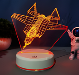 3D Illuminated Art - Fighter Jet 3D Illusion LED Night Light 16 Colors #2109