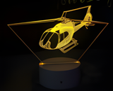 3D Illuminated Art - Helicopter 3D Illusion LED Night Light 16 Colors #2110