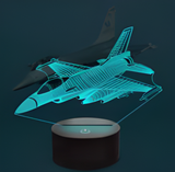 3D Illuminated Art - Fighter Jet 3D Illusion LED Night Light 16 Colors #2119
