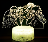 3D Illuminated Art - Naruto - Naruto, Gamakichi, Sasuke, and Manda 3D Illusion LED Night Light 16 Colors