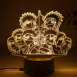 3D Illuminated Art - Naruto - Naruto Team / Team 7 characters 3D Illusion LED Night Light 16 Colors
