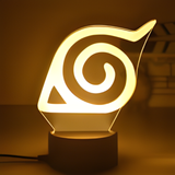 3D Illuminated Art - Naruto - Hidden Leaf Village Symbol 3D Illusion LED Night Light 16 Colors