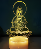 3D Illuminated Art - Guanyin Bodhisattva 3D Illusion LED Night Light 16 Colors #2308