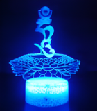 3D Illuminated Art - Vajrasattva seed syllable on lotus 3D Illusion LED Night Light 16 Colors
