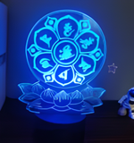 3D Illuminated Art - Six-Syllable Mantra (Om mani padme hum) 3D Illusion LED Night Light 16 Colors
