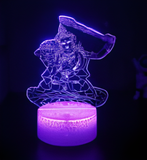 3D Illuminated Art - Buddhist Mythology - Manjushri Bodhisattva 3D Illusion LED Night Light 16 Colors