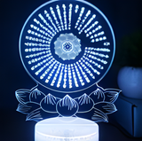3D Illuminated Art - Buddhism - Heart Sutra and Lotus 3D Illusion LED Night Light 16 Colors