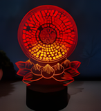 3D Illuminated Art - Buddhist - Great Compassion Mantra Lotus 3D Illusion LED Night Light 16 Colors